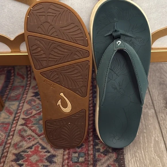 Olukai Women's Green Flip Flops - Picture 2 of 3